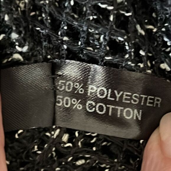 Papa From Vancouver Black/White Cotton Blend Beach Cover Up/Cardigan Top Sz S/M - Picture 14 of 14